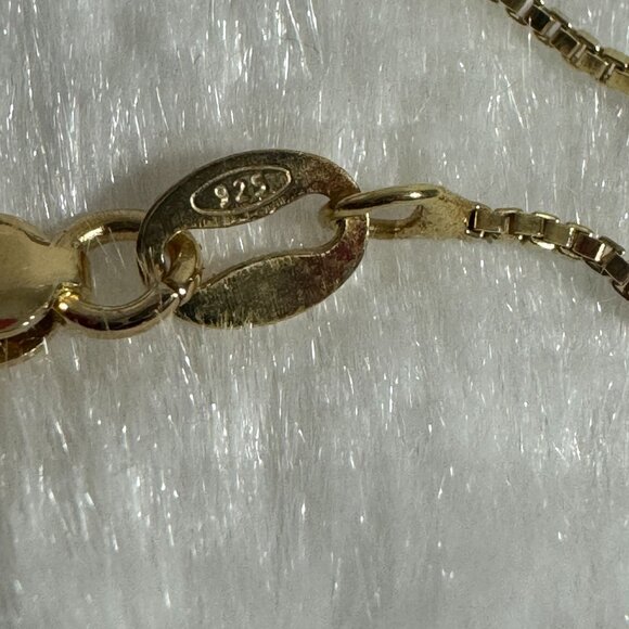 Gold Plated Sterling Silver Earrings & Necklace Set With CZ Stones JCPenney Box - Picture 4 of 4